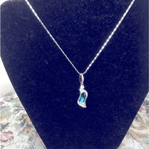 Blue crystal necklace
